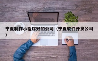 浚县宁夏制作小程序好的公司（宁夏软件开发公司）